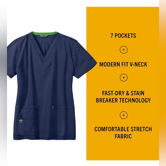 Carhartt Womens Cross-Flex Media Scrub Top - Picture 2 of 9